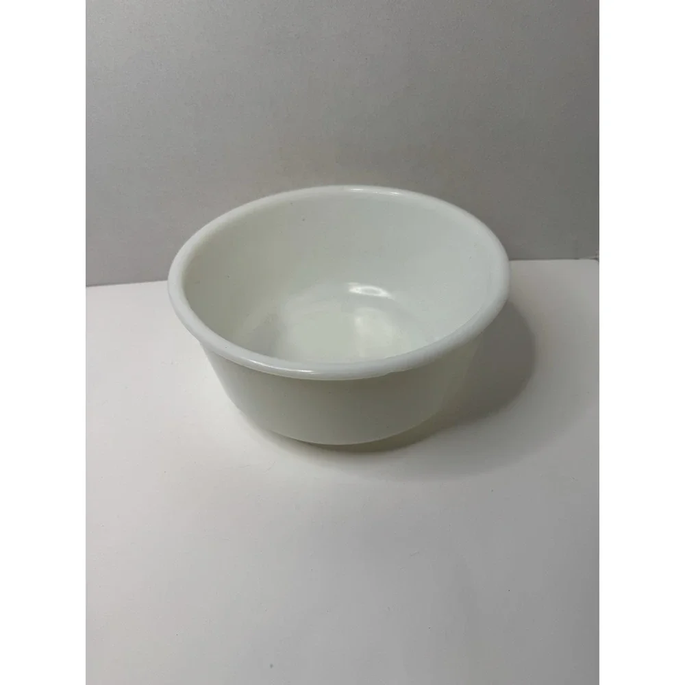 Vintage White Milk Glass‎ Mixing Bowl Pebble Bottom no Markings Preowned